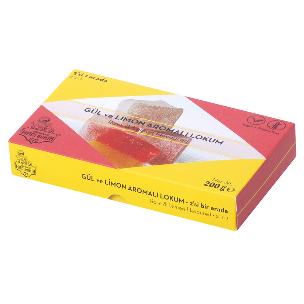 Haci Bekir Turkish Delight with Rose and Lemon Flavors 200g (7.06 oz)